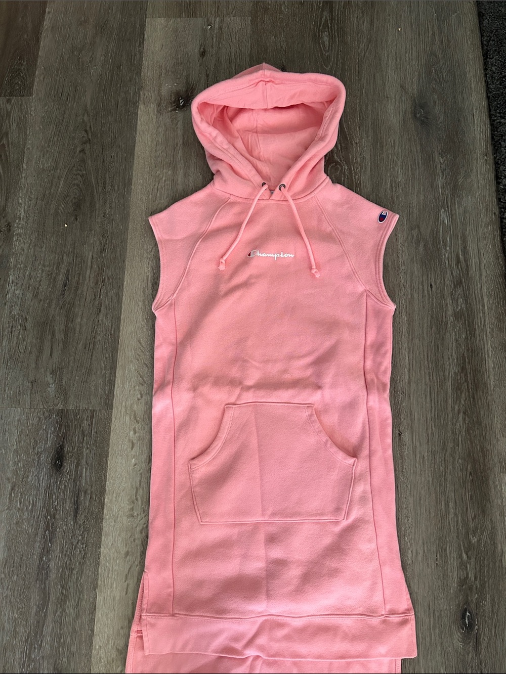 Champion Pink Sleeveless Hoodie Dress